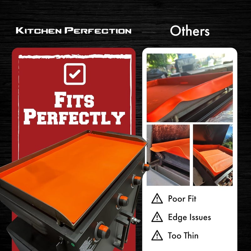 Kitchen perfection 17" Premium Silicone Griddle Cover Mat for Blackstone Griddle 17 Inch - Hermetic Protection from Rust & Debris All Year, Fits All Blackstone 17 Inch Models - Food Grade Silicone - Image 5